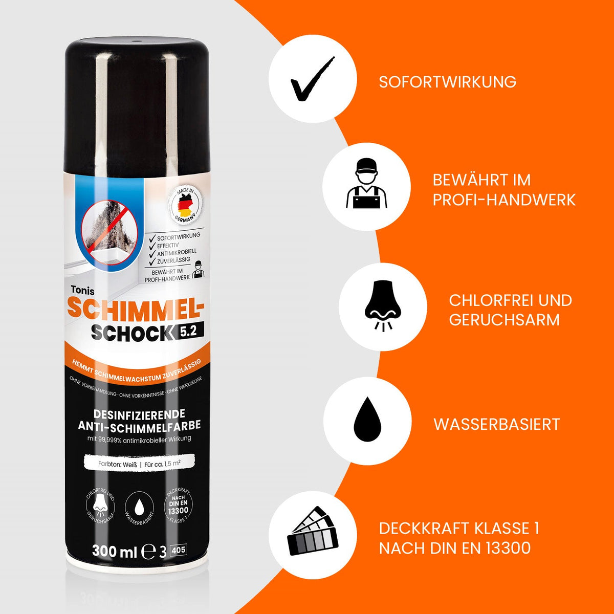 Tonis Schimmelschock – Spraydose mit grafischen Produktinformationen