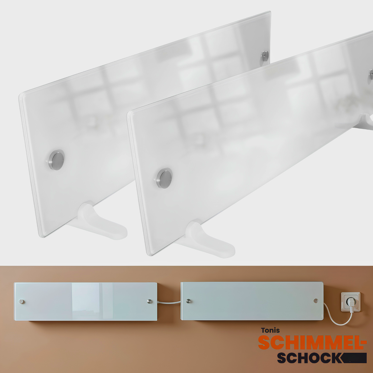 Tonis Schimmelschock – Mehrere Ansichten der Glaspanel-Heizung