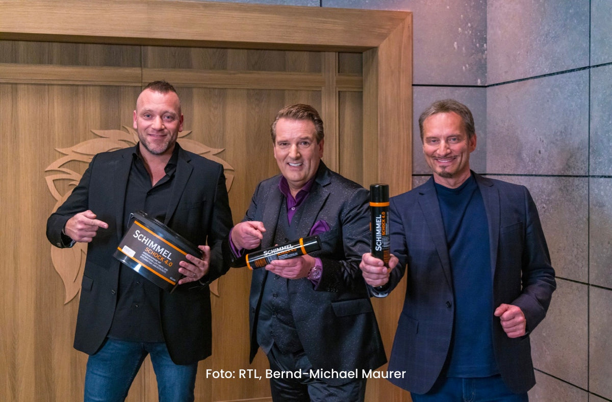 Sandro Heindl, Ralf Dümmel und Peter Richter beim damaligen TV-Auftritt 2023