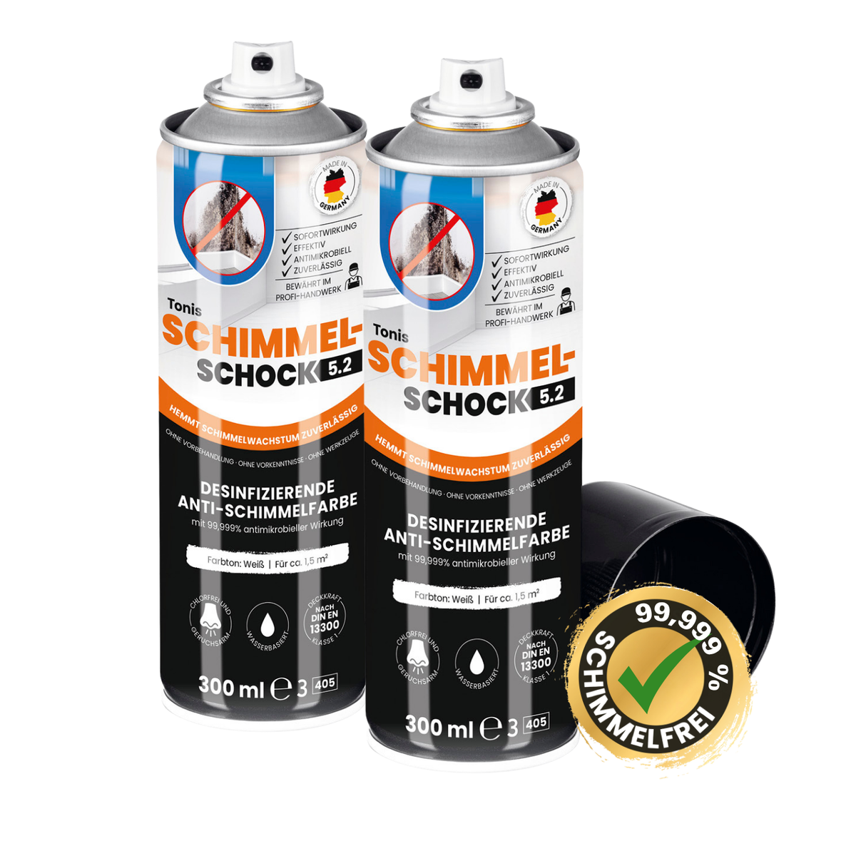 Tonis Schimmelschock – Zwei 300-ml-Spraydosen nebeneinander