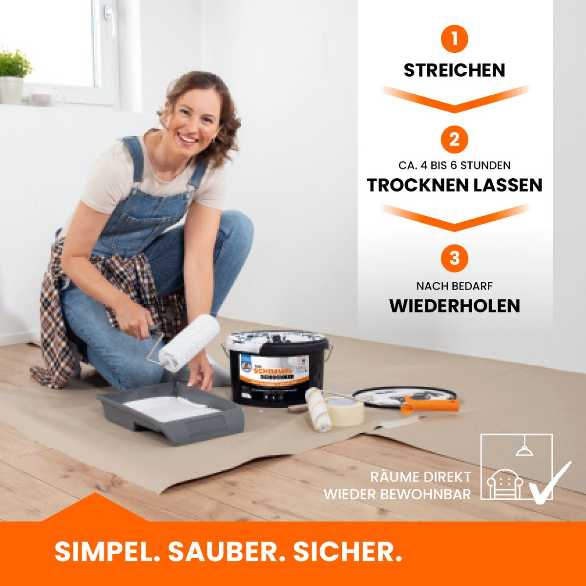 Tonis Schimmelschock – Darstellung von Material und Arbeitsschritten beim Streichen